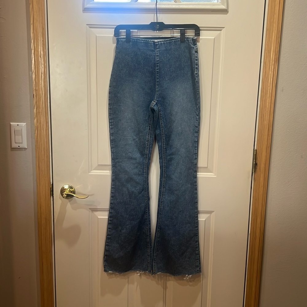 High rise bell bottom jeans